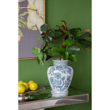 Porcelain Blue and White Round Vase at Online8 Furniture Auckland NZ