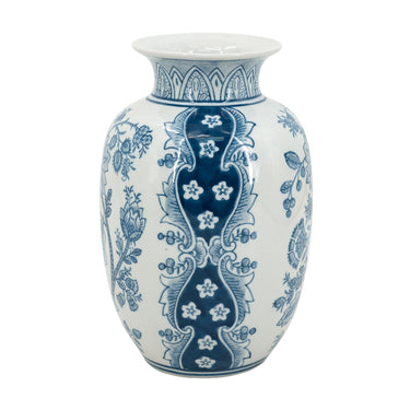 Porcelain Blue And White Round Vase at Online8 Furniture Auckland NZ