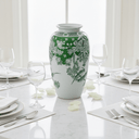 Porcelain Vase - Green & White at Online8 Furniture Auckland NZ