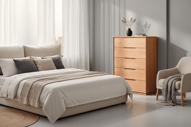 Porter 5dw Tallboy - Natural at Online8 Furniture Auckland NZ