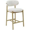 Mia Boucle & Oak Bar Stool - White at Online8 Furniture Auckland NZ