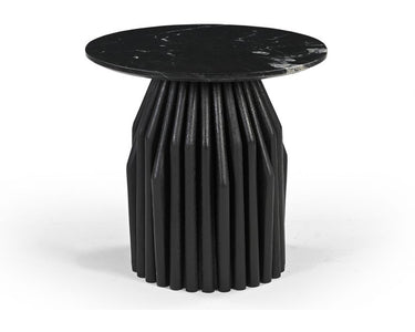 Avery Round Side Table with Marble Top - Black at Online8 Furniture Auckland NZ