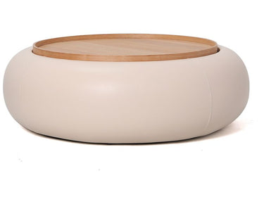 Tub Upholstered Coffee Table with Storage - Beige at Online8 Furniture Auckland NZ