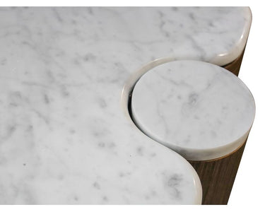 Rio Console Table with Marble Top - Walnut at Online8 Furniture Auckland NZ