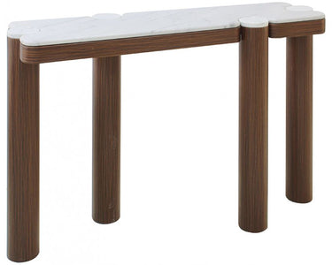 Rio Console Table with Marble Top - Walnut at Online8 Furniture Auckland NZ