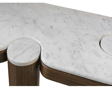 Rio Console Table with Marble Top - Walnut at Online8 Furniture Auckland NZ