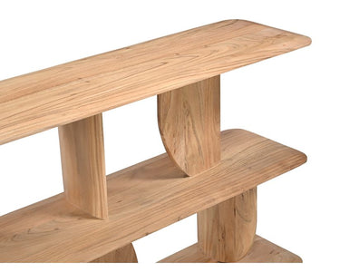 Arc Open Bookshelf - Natural Acacia at Online8 Furniture Auckland NZ