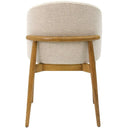 Adele Linen & Oak Wing Dining Chair - Grey Beige at Online8 Furniture Auckland NZ