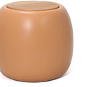 Tub Upholstered Side Table with Storage - Tan at Online8 Furniture Auckland NZ