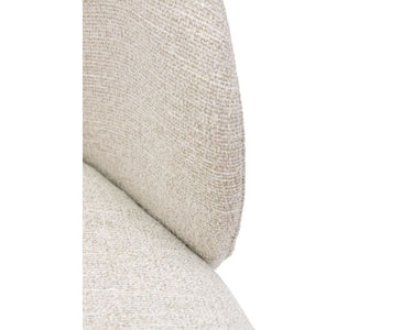 Adele Linen & Oak Wing Dining Chair - Grey Beige at Online8 Furniture Auckland NZ