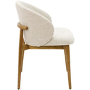 Adele Linen & Oak Wing Dining Chair - Grey Beige at Online8 Furniture Auckland NZ