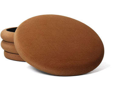 Elyice Storage Ottoman - Dark Caramel at Online8 Furniture Auckland NZ