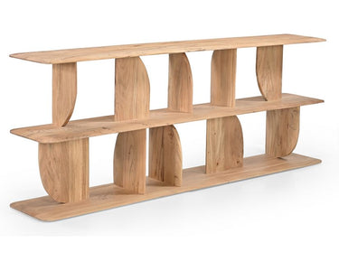 Arc Open Bookshelf - Natural Acacia at Online8 Furniture Auckland NZ