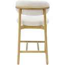 Mia Boucle & Oak Bar Stool - White at Online8 Furniture Auckland NZ