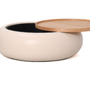 Tub Upholstered Coffee Table with Storage - Beige at Online8 Furniture Auckland NZ