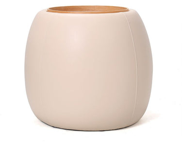 Tub Upholstered Side Table with Storage - Beige at Online8 Furniture Auckland NZ
