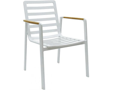 Issy Outdoor Dining Chair - White & Grey at Online8 Furniture Auckland NZ