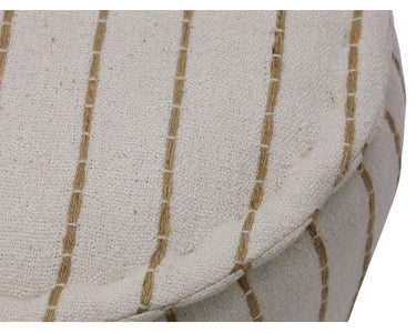 Solis Handloom Pouf - Ecru & Natural at Online8 Furniture Auckland NZ