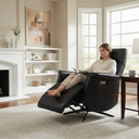 Providence Aged Leather Electric Recliner Chair - Belon Black at Online8 Furniture Auckland NZ
