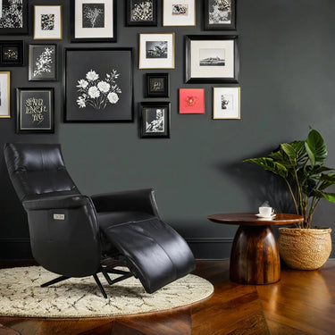 Providence Aged Leather Electric Recliner Chair - Belon Black at Online8 Furniture Auckland NZ