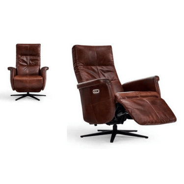 Providence Aged Leather Electric Recliner Chair - Vintage Cigar at Online8 Furniture Auckland NZ