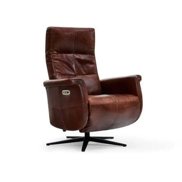 Providence Aged Leather Electric Recliner Chair - Vintage Cigar at Online8 Furniture Auckland NZ