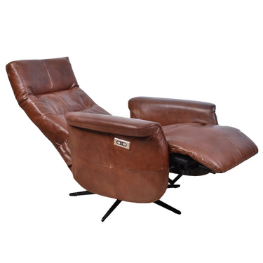 Providence Aged Leather Electric Recliner Chair - Vintage Cigar at Online8 Furniture Auckland NZ