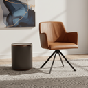 Pure Stewart Leather Swivel Chair - Matt Light Brown at Online8 Furniture Auckland NZ