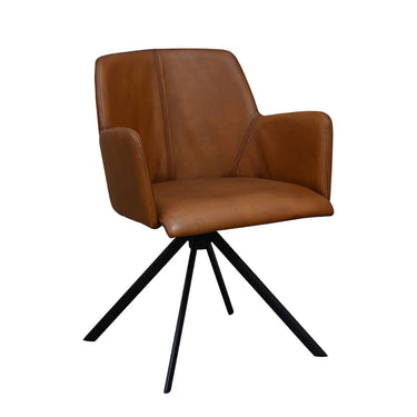 Pure Stewart Leather Swivel Chair - Matt Light Brown at Online8 Furniture Auckland NZ
