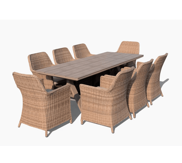Raffles Outdoor Dining Table - Natural 2200 at Online8 Furniture Auckland NZ