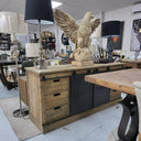 Railway Farmhouse Buffet Table with Metal Sliding Doors at Online8 Furniture Auckland NZ