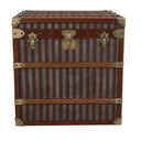 Rare Brass Bound Striped Square Trunk at Online8 Furniture Auckland NZ