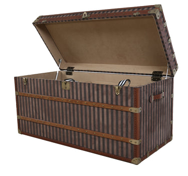 Rare Brass Bound Striped Trunk at Online8 Furniture Auckland NZ