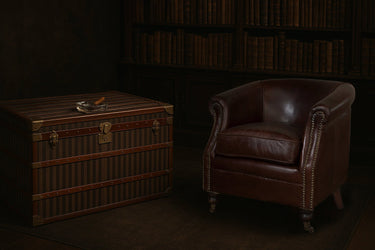Rare Brass Bound Striped Trunk at Online8 Furniture Auckland NZ
