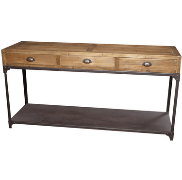 Reclaimed Console Table with 3 Drawers at Online8 Furniture Auckland NZ