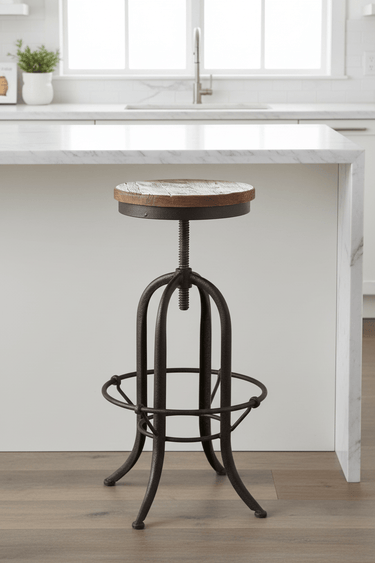 Reclaimed Elm Wind Up Barstool at Online8 Furniture Auckland NZ