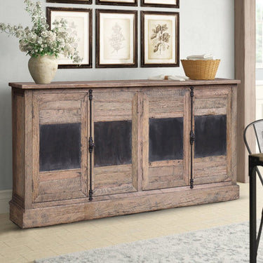 Reclaimed Oak Buffet Table with Zinc Panels at Online8 Furniture Auckland NZ