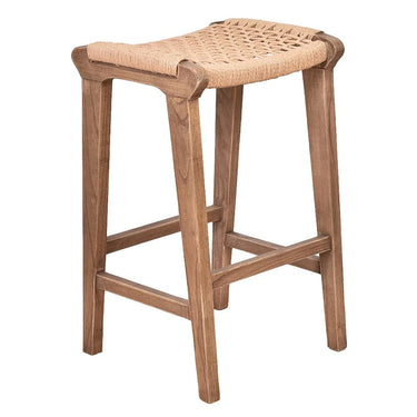 Reclaimed Oak & Rattan Counter Stool at Online8 Furniture Auckland NZ