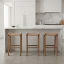 Reclaimed Oak & Rattan Counter Stool at Online8 Furniture Auckland NZ