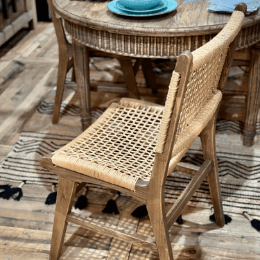 Reclaimed Oak & Rattan Dining Chair at Online8 Furniture Auckland NZ