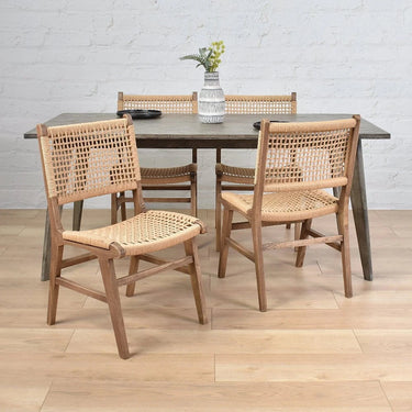 Reclaimed Oak & Rattan Dining Chair at Online8 Furniture Auckland NZ
