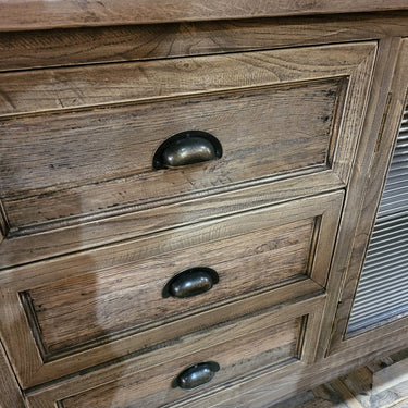 Reclaimed Oak Sideboard with Glass Doors at Online8 Furniture Auckland NZ