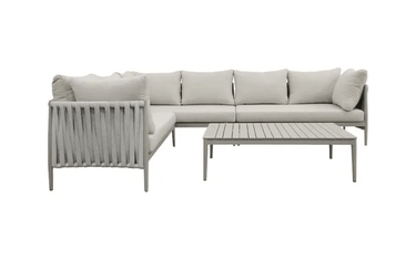 Redmond Outdoor Luxury Lounge Suite with Coffee Table - Taupe at Online8 Furniture Auckland NZ