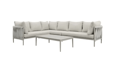 Redmond Outdoor Luxury Lounge Suite with Coffee Table - Taupe at Online8 Furniture Auckland NZ