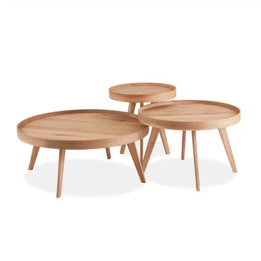Reflect Set of 3 Coffee Tables - Natural oak at Online8 Furniture Auckland NZ