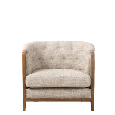 Regal 1 Seater armchair in Natural Weave, 87 x 84 x 76cm on a History Oak frame