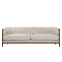 Regal Tufted Lounge Suite 3+1+1 in cream - the 3 seater sofa on a solid oak frame