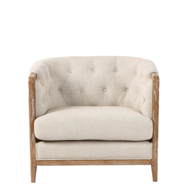 Regal Tufted Lounge Suite 3+1+1 in cream - one of the two matching armchairs