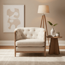 Regal Tufted Armchair in cream, 87 x 84 x 76cm with deep button tufting