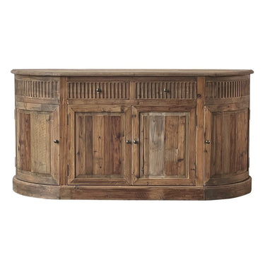 Regency Curved Sideboard - Old Elm & Pine Wood Buffet at Online8 Furniture Auckland NZ